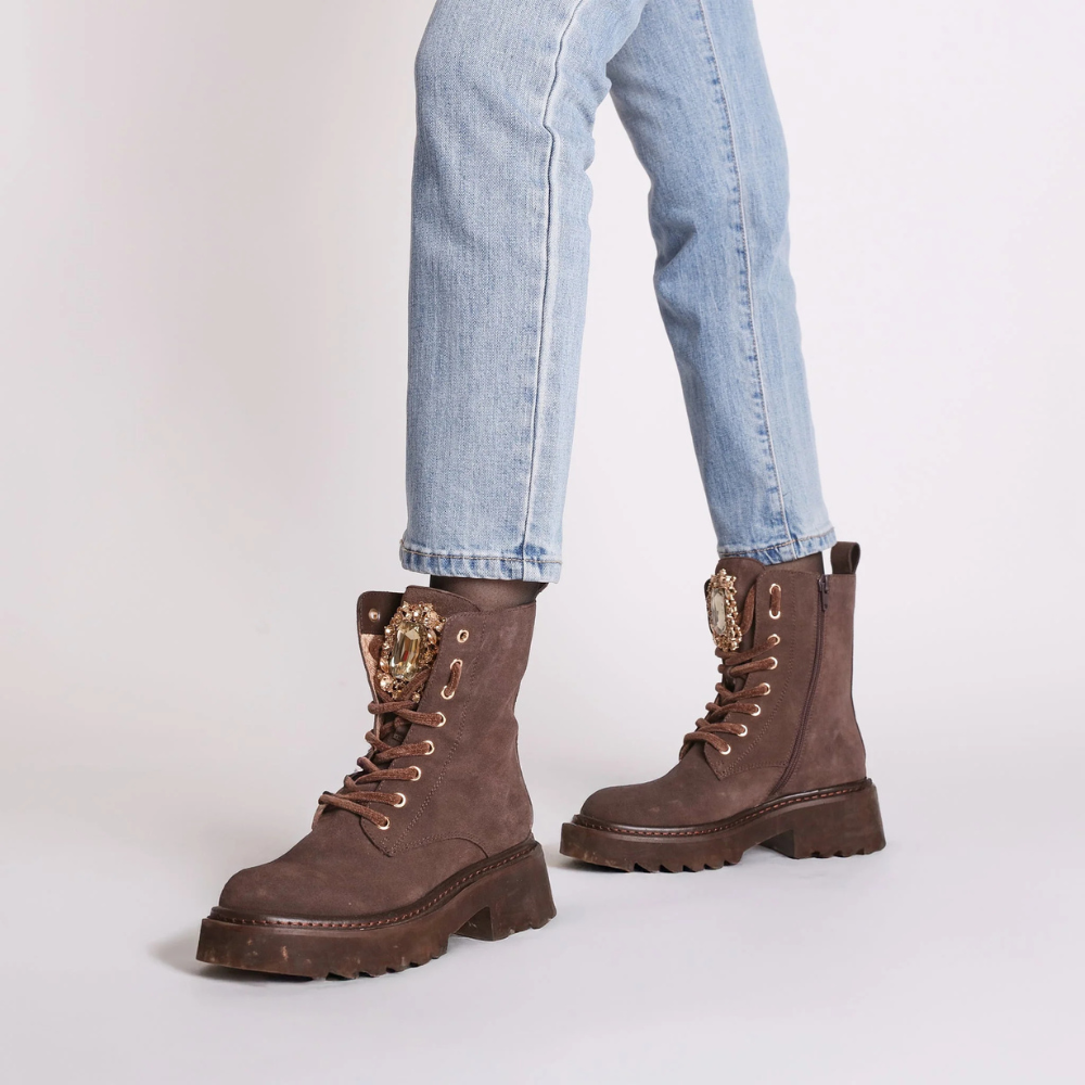 ANFIBIO TOSCA BLU CAMOSCIO MARRONE