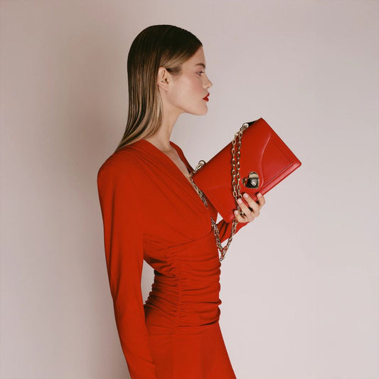 BORSA SWEET BAG TOSCA BLU CUORE ROSSO