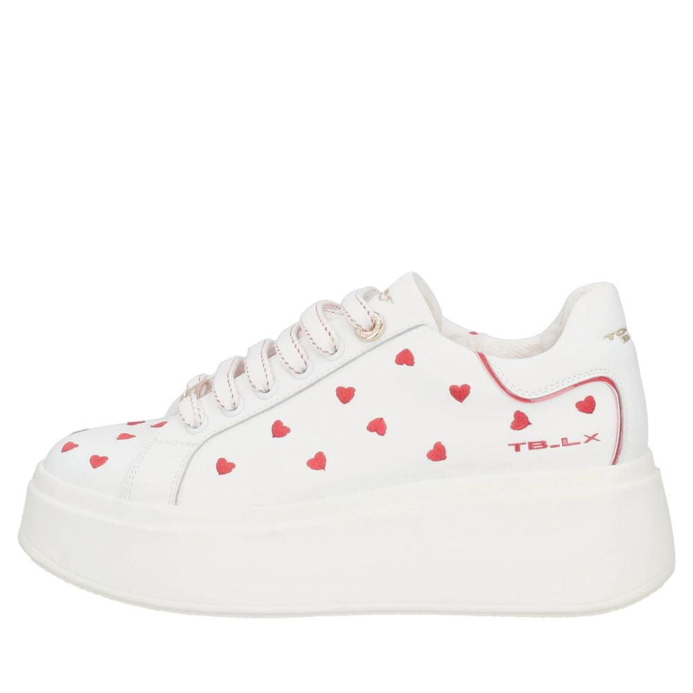 SNEAKERS CLARA TOSCA BLU BIANCO CON CUORI ROSSI