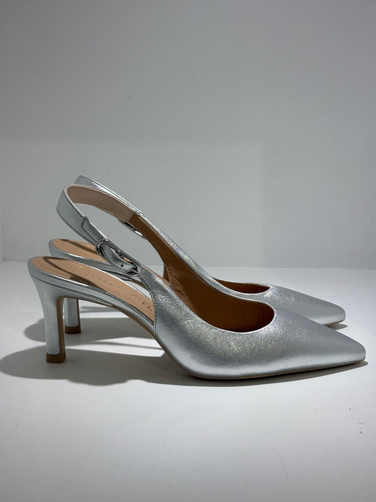 SLINGBACK UNISA ARGENTO IN PELLE TACCO 8