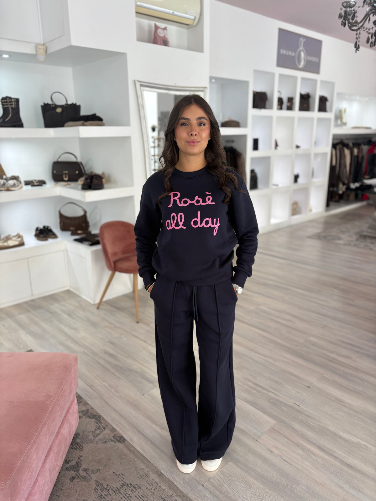 TUTA FELPATA ROSE ALL DAY BLU