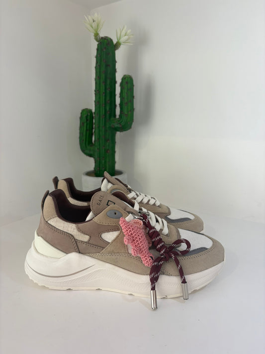 SNEAKERS DATE CON INSERTI IN CAMOSCIO BEIGE