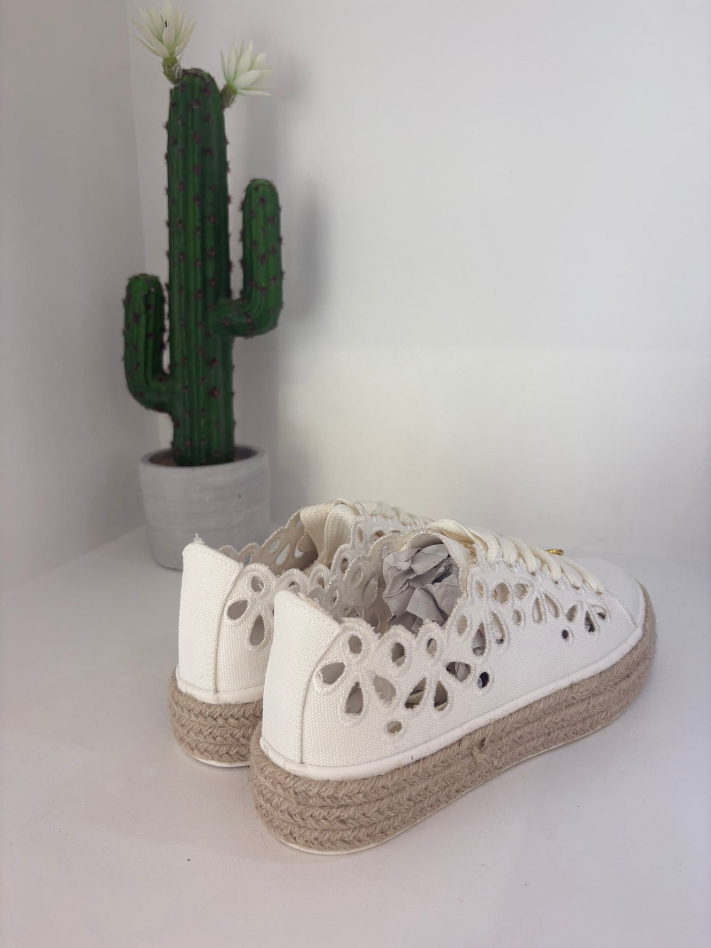 ESPADRILLAS CAFENOIR IN TELA BIANCO