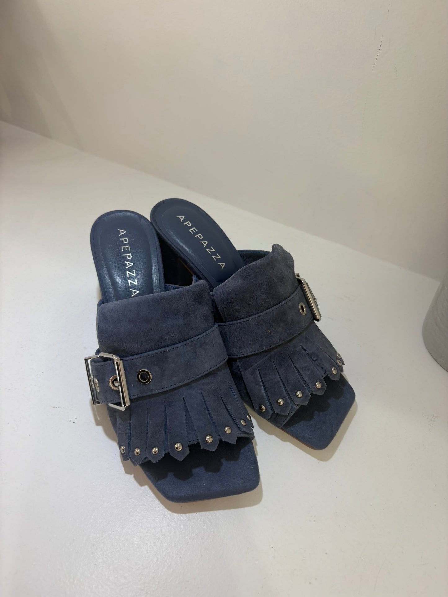 SABOAT APE PAZZA IN PELLE SCAMOSCIATA CELESTE