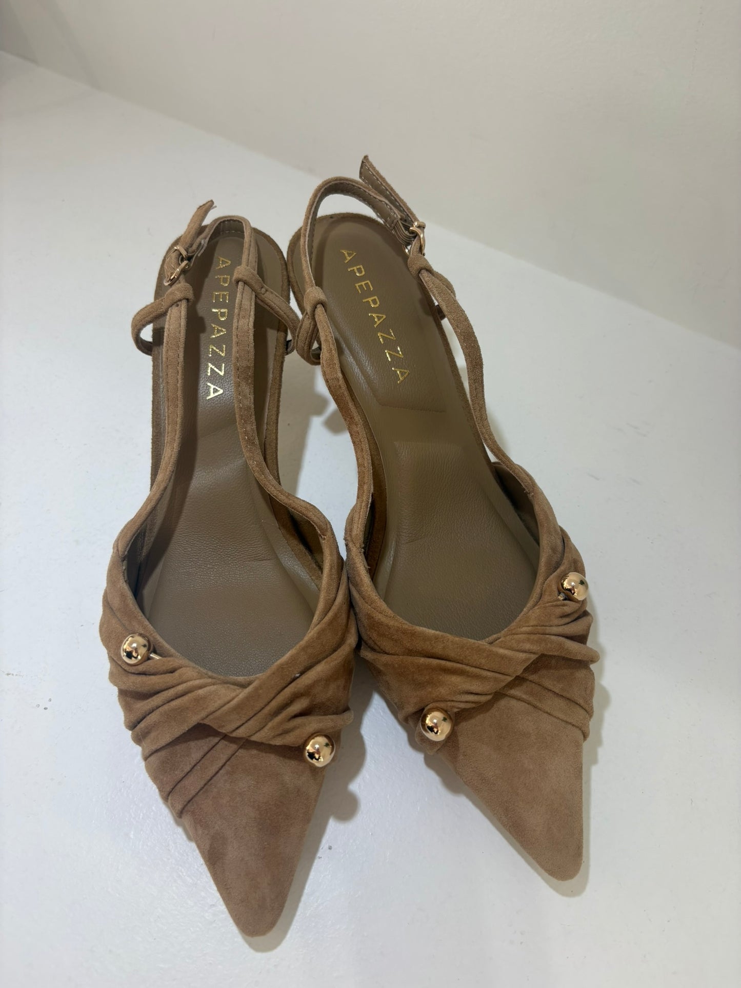 SLINGBACK APE PAZZA PELLE SCAMOSCIATA CUOIO
