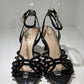 SANDALO TOSCA BLU NERO CON BORCHIE E TACCO A ROCCHETTO 9