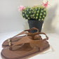 SANDALO FLAT IN PELLE BISCOTTO