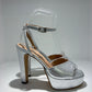 SANDALO ANDREA PINTO VERA PELLE LAMINATA ARGENTO + PLATFORM