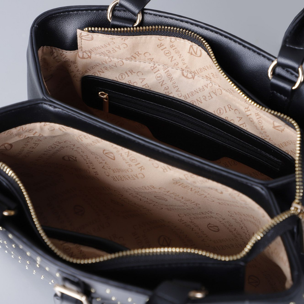 BORSA CAFENOIR NERO CON MICRO BORCHIE