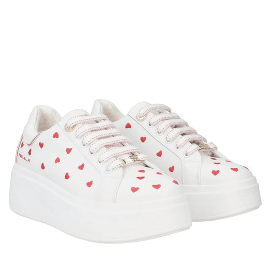 SNEAKERS CLARA TOSCA BLU BIANCO CON CUORI ROSSI
