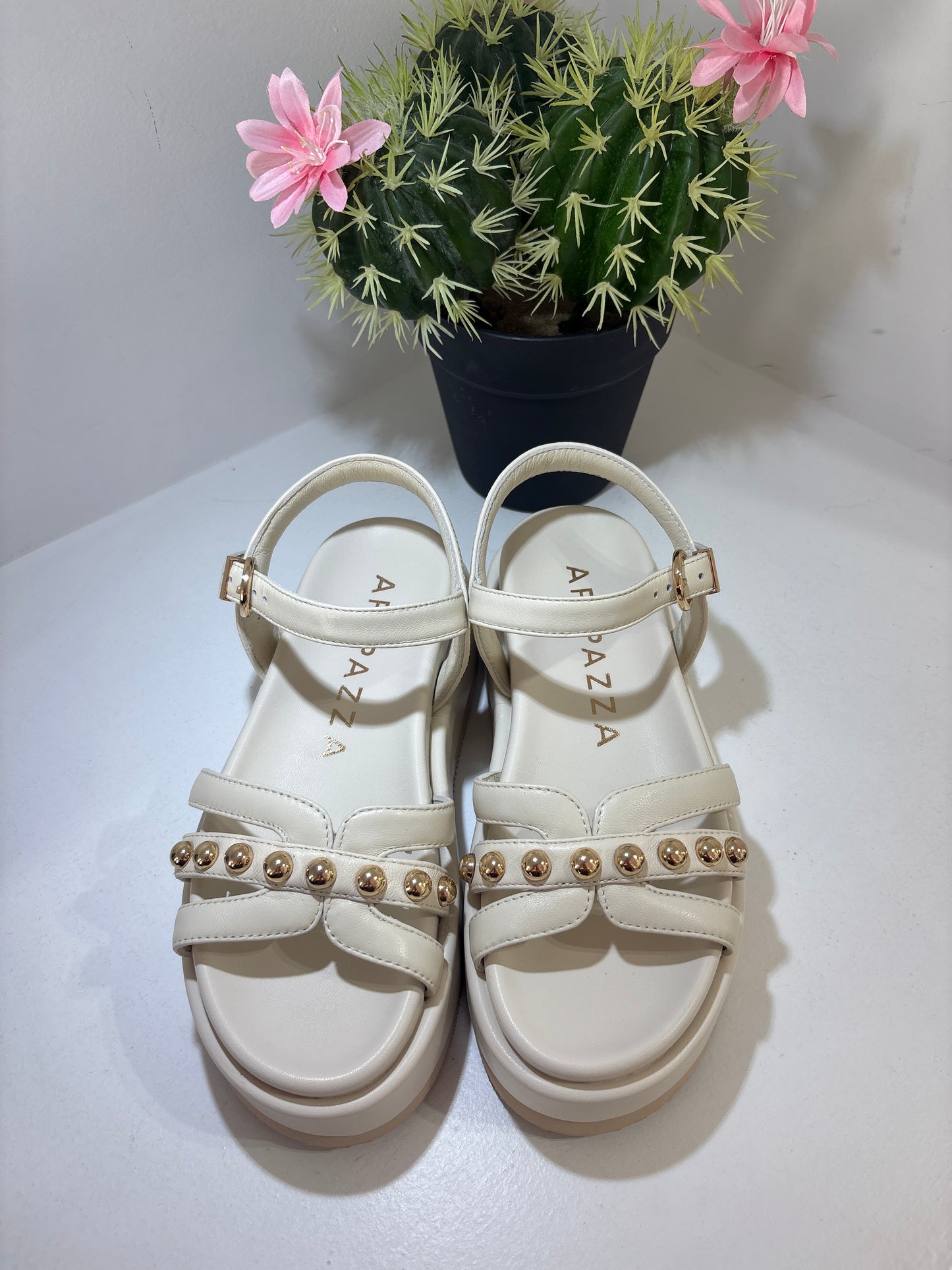SANDALO APE PAZZA IN PELLE PLATFORM