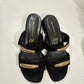 CIABATTINA SHADDY IN PELLE NERA SCAMOSCIATA TACCO 2.5CM
