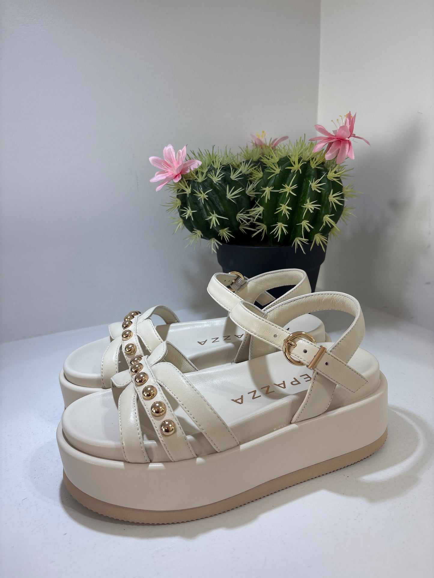 SANDALO APE PAZZA IN PELLE PLATFORM