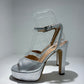 SANDALO ANDREA PINTO VERA PELLE LAMINATA ARGENTO + PLATFORM