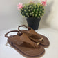 SANDALO FLAT IN PELLE BISCOTTO