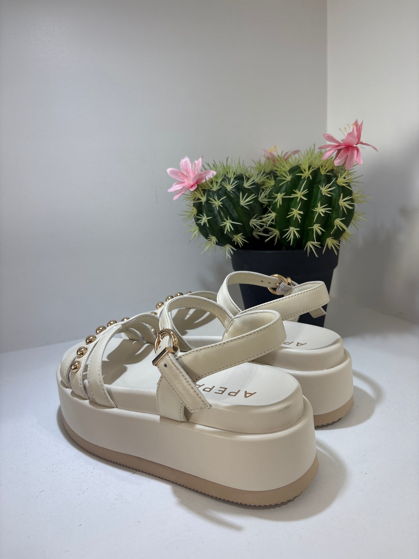SANDALO APE PAZZA IN PELLE PLATFORM