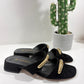 CIABATTINA SHADDY IN PELLE NERA SCAMOSCIATA TACCO 2.5CM
