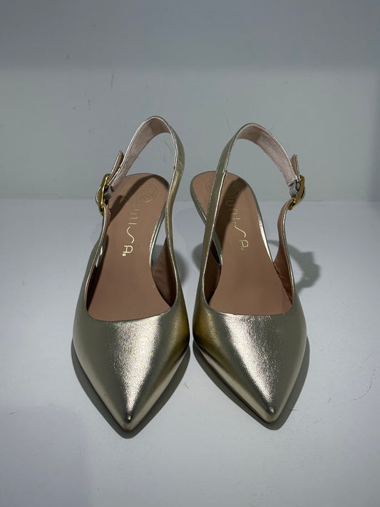 SLINGBACK UNISA PLATINO IN PELLE TACCO 8