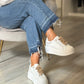 SNEAKER TOSCA BLU BIANCO FIOCCHETTI