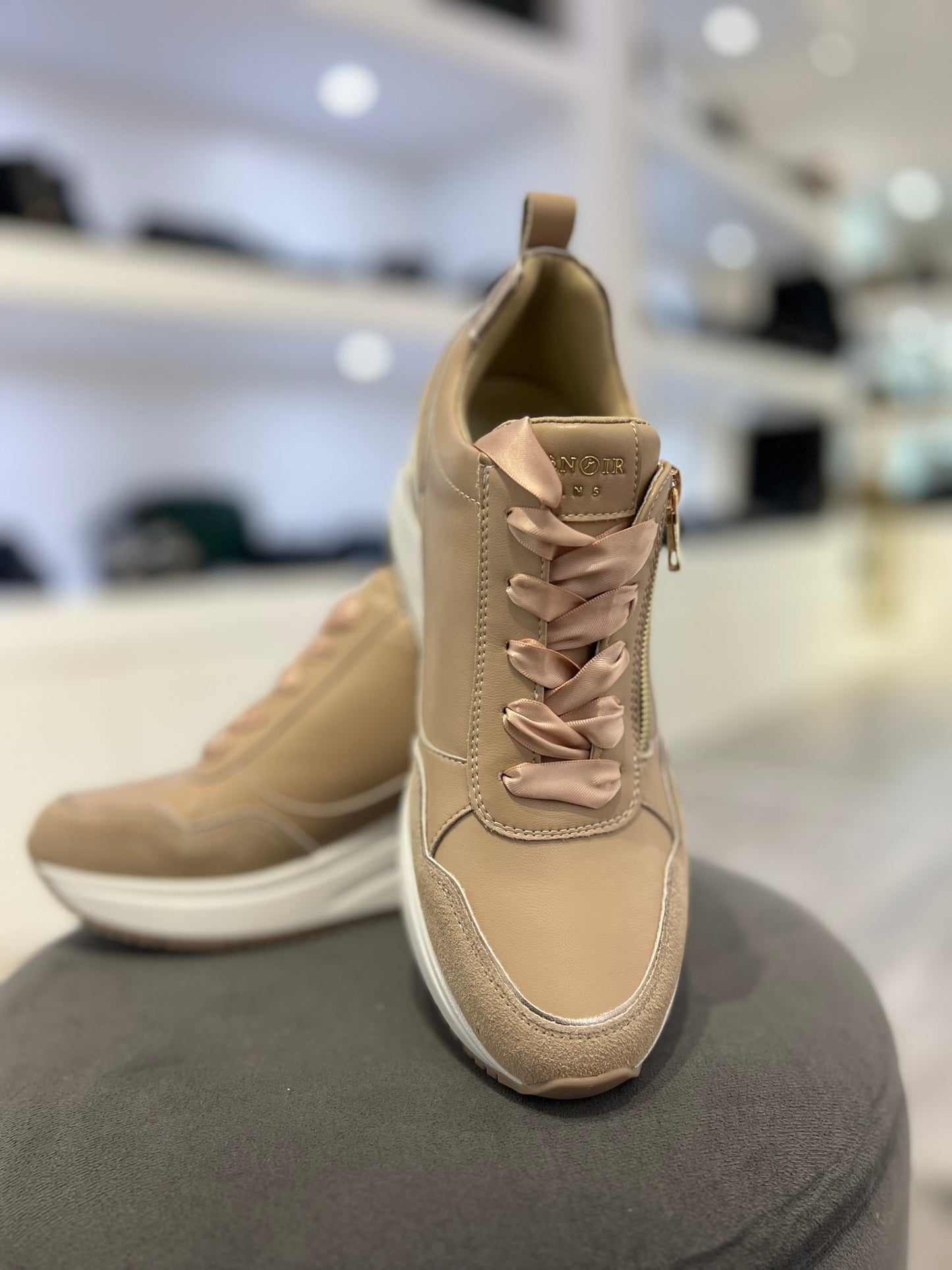 Sneakers Cafenoir Beige con zeppa