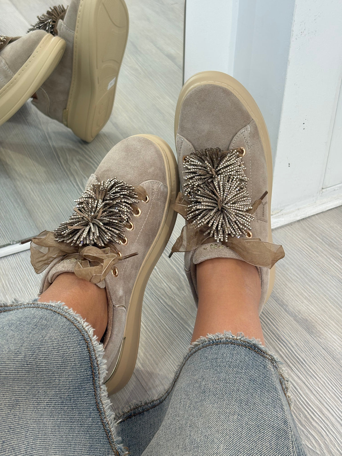 SNEAKER TOSCA BLU SUEDE BEIGE