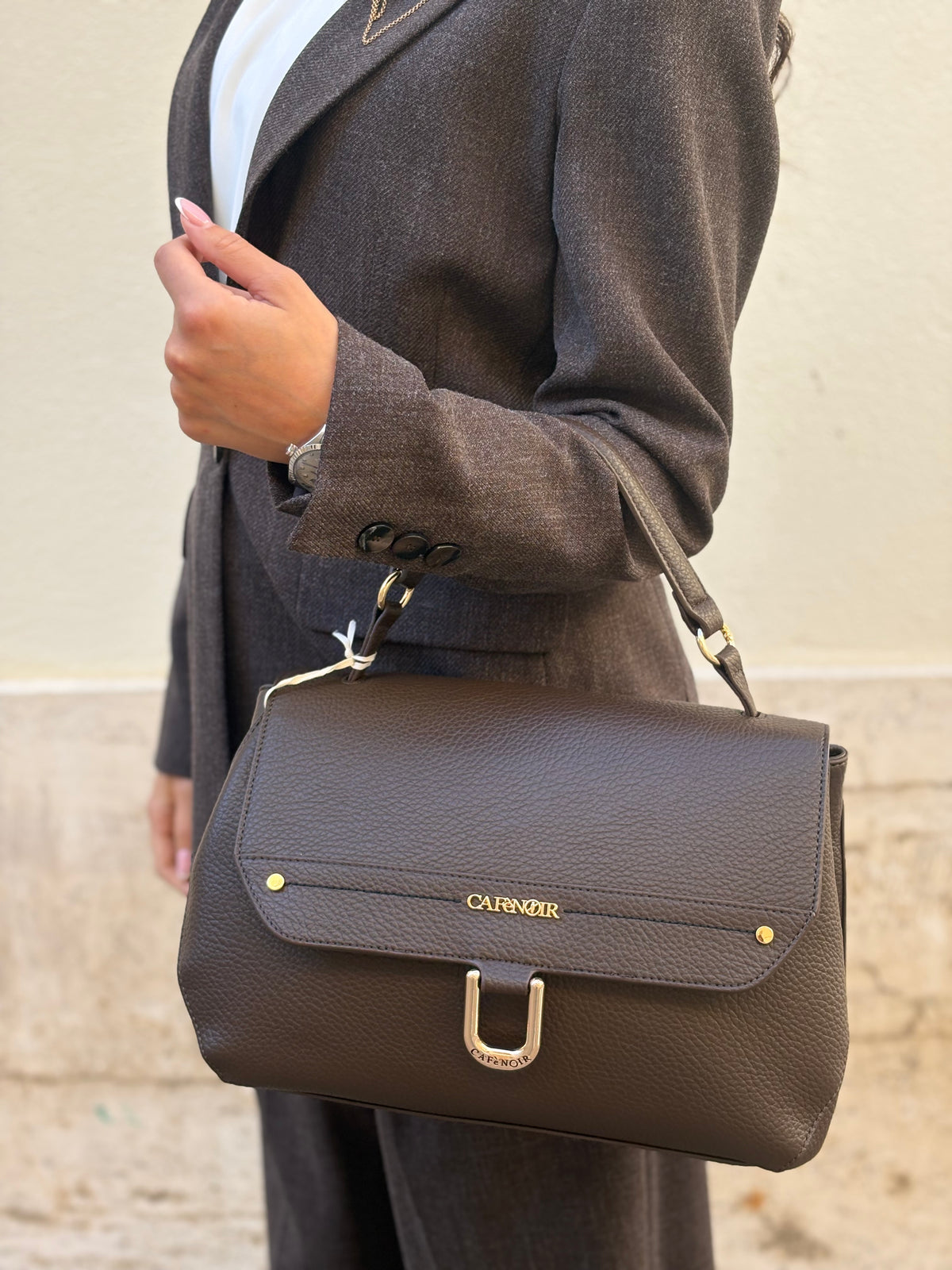 BORSA A MANO CAFENOIR MARRONE