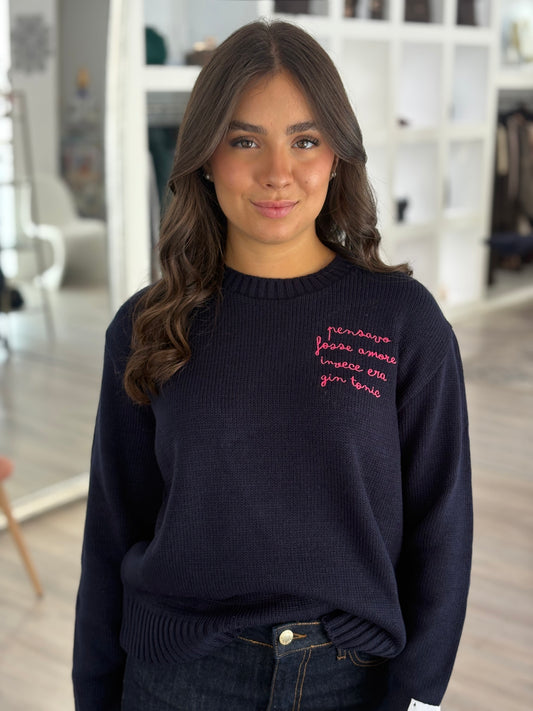 PULL PENSAVO FOSSE AMORE BLU