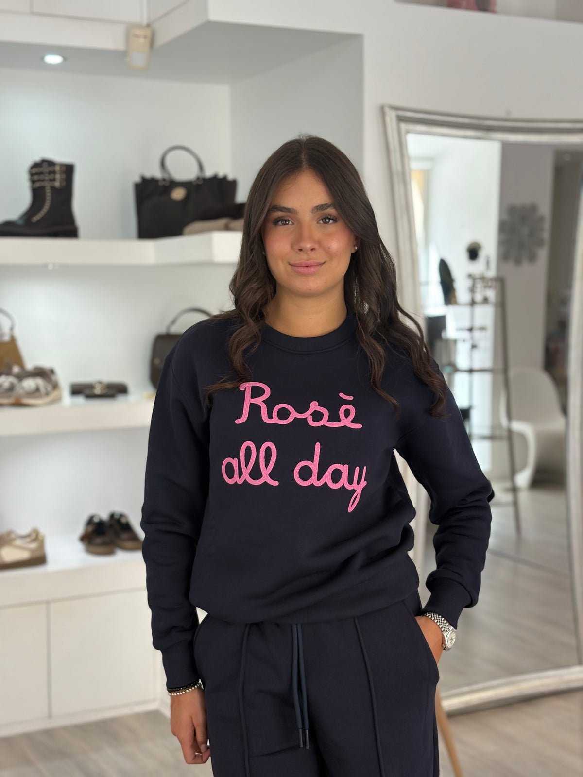 TUTA FELPATA ROSE ALL DAY BLU