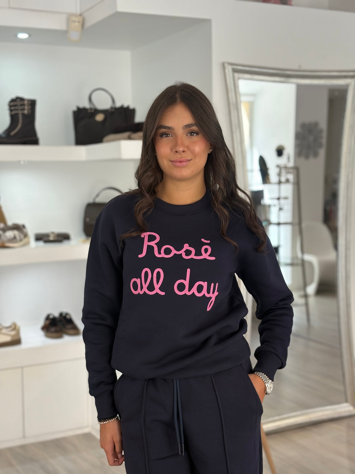 TUTA FELPATA ROSE ALL DAY BLU