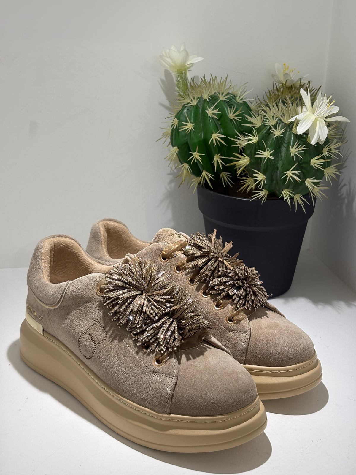 SNEAKER TOSCA BLU SUEDE BEIGE
