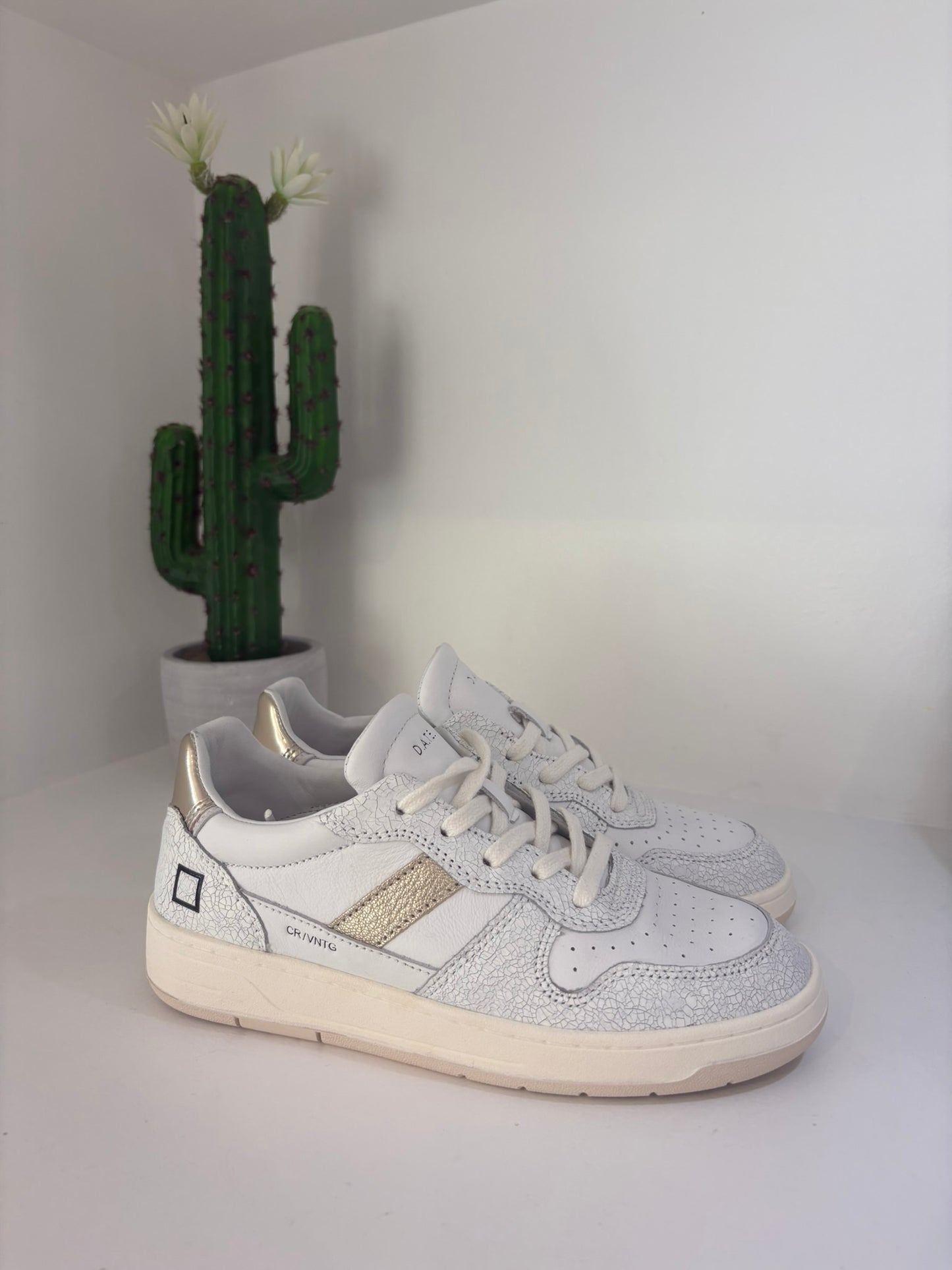 SNEAKERS DATE COURT 2.0 VINTAGE CALF IN VERA PELLE BIANCO