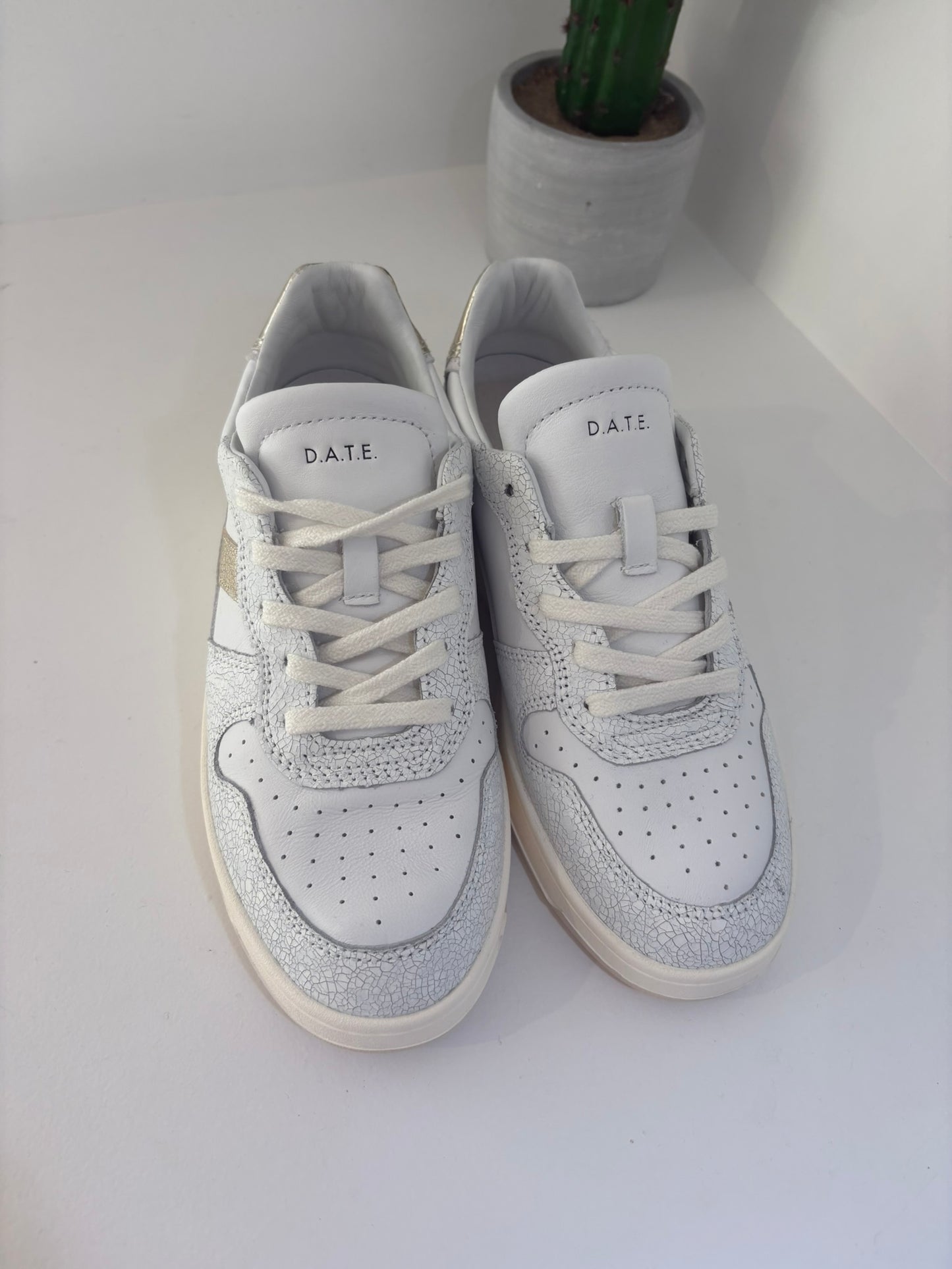 SNEAKERS DATE COURT 2.0 VINTAGE CALF IN VERA PELLE BIANCO