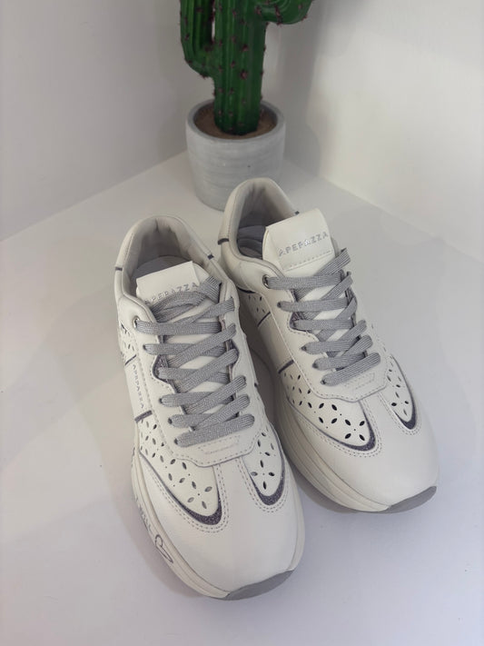 SNEAKERS APE PAZZA IN PELLE MORBIDA BIANCA