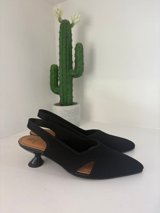 SLINGBACK MISS ELASTIC NERO