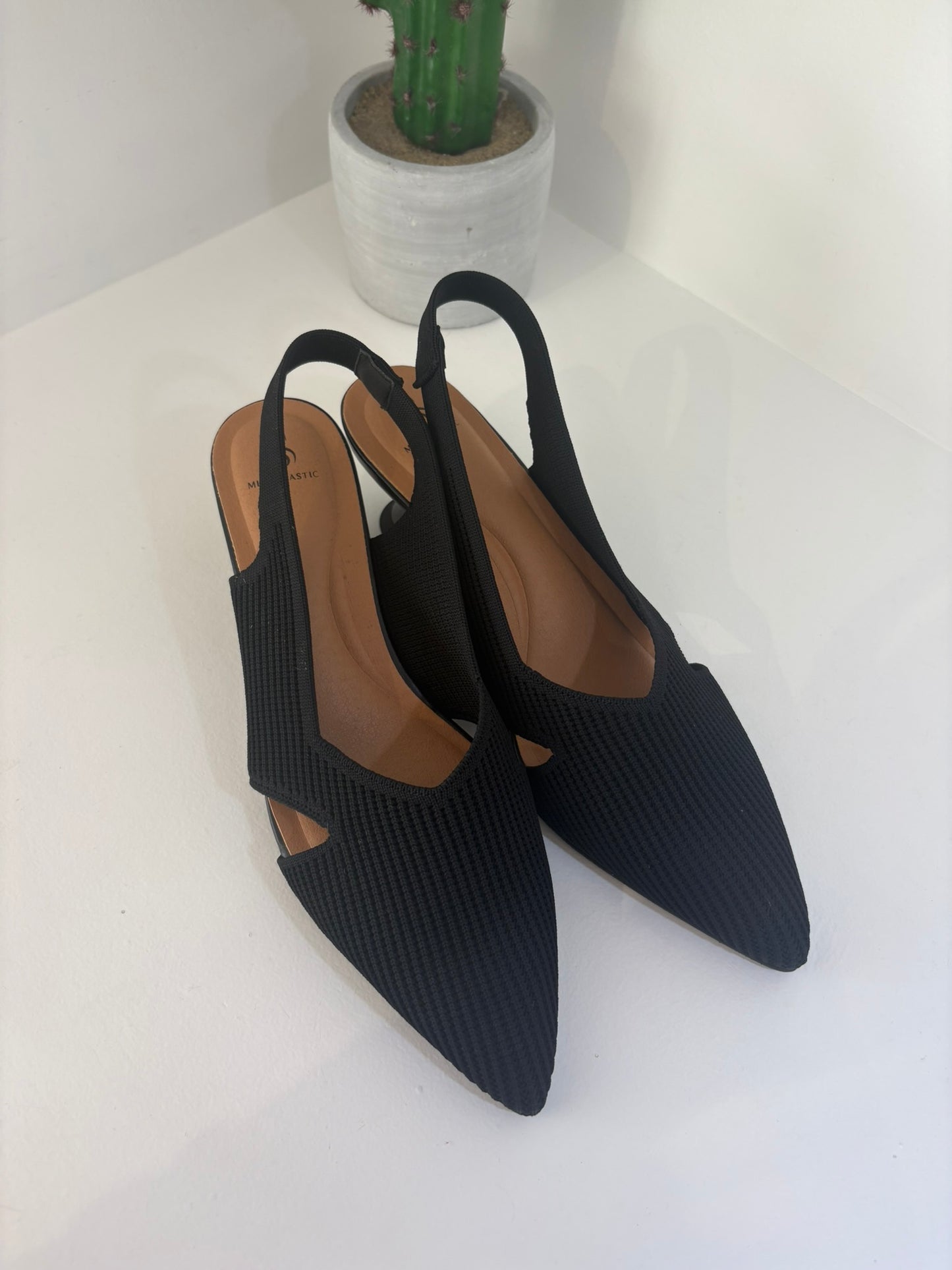 SLINGBACK MISS ELASTIC NERO