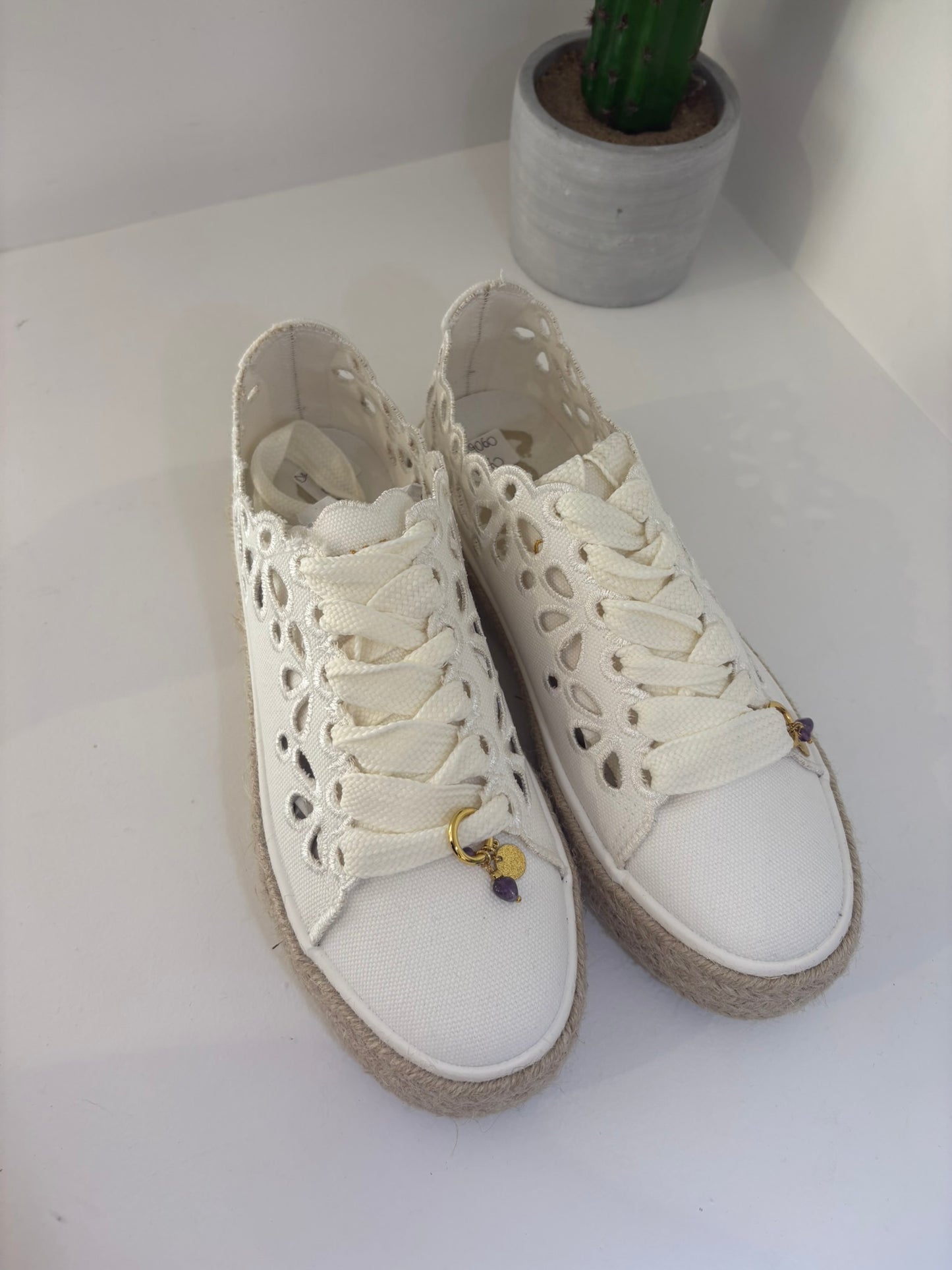 ESPADRILLAS CAFENOIR IN TELA BIANCO