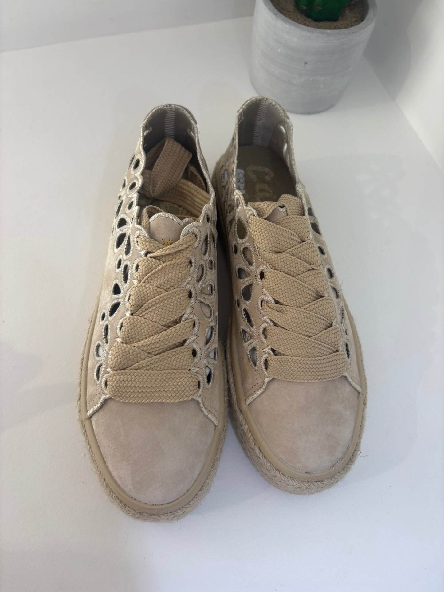 ESPADRILLAS CAFENOIR IN PELLE SCAMOSCIATA BEIGE