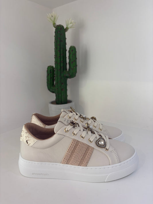 SNEAKER STOKTON IN VERA PELLE CREMA