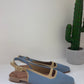 SLINGBACK MISS ELASTIC CELESTE/BEIGE