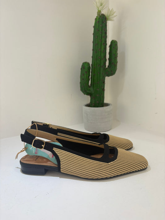 SLINGBACK MISS ELASTIC CUOIO/BEIGE