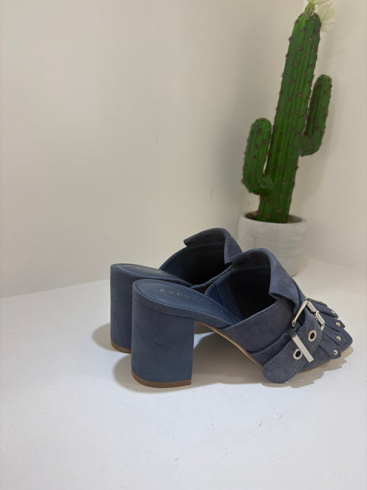 SABOAT APE PAZZA IN PELLE SCAMOSCIATA CELESTE