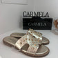 CIABATTA CARMELA VERA PELLE PLATINO