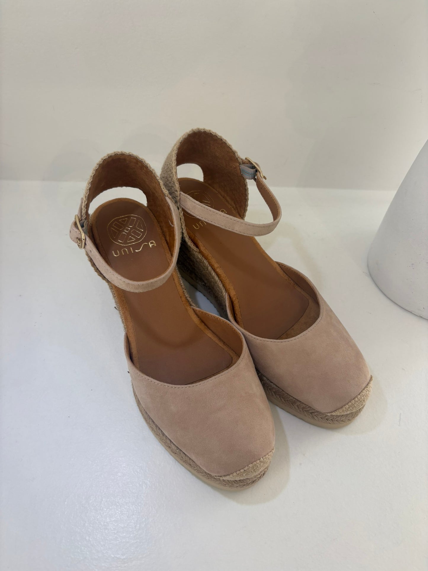 ESPADRILLAS UNISA IN VERA SCAMOSCIATA NUDE TACCO 7