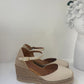 ESPADRILLAS UNISA IN VERA PELLE BURRO TACCO 7