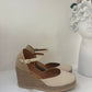 ESPADRILLAS UNISA IN VERA PELLE BURRO TACCO 8.5