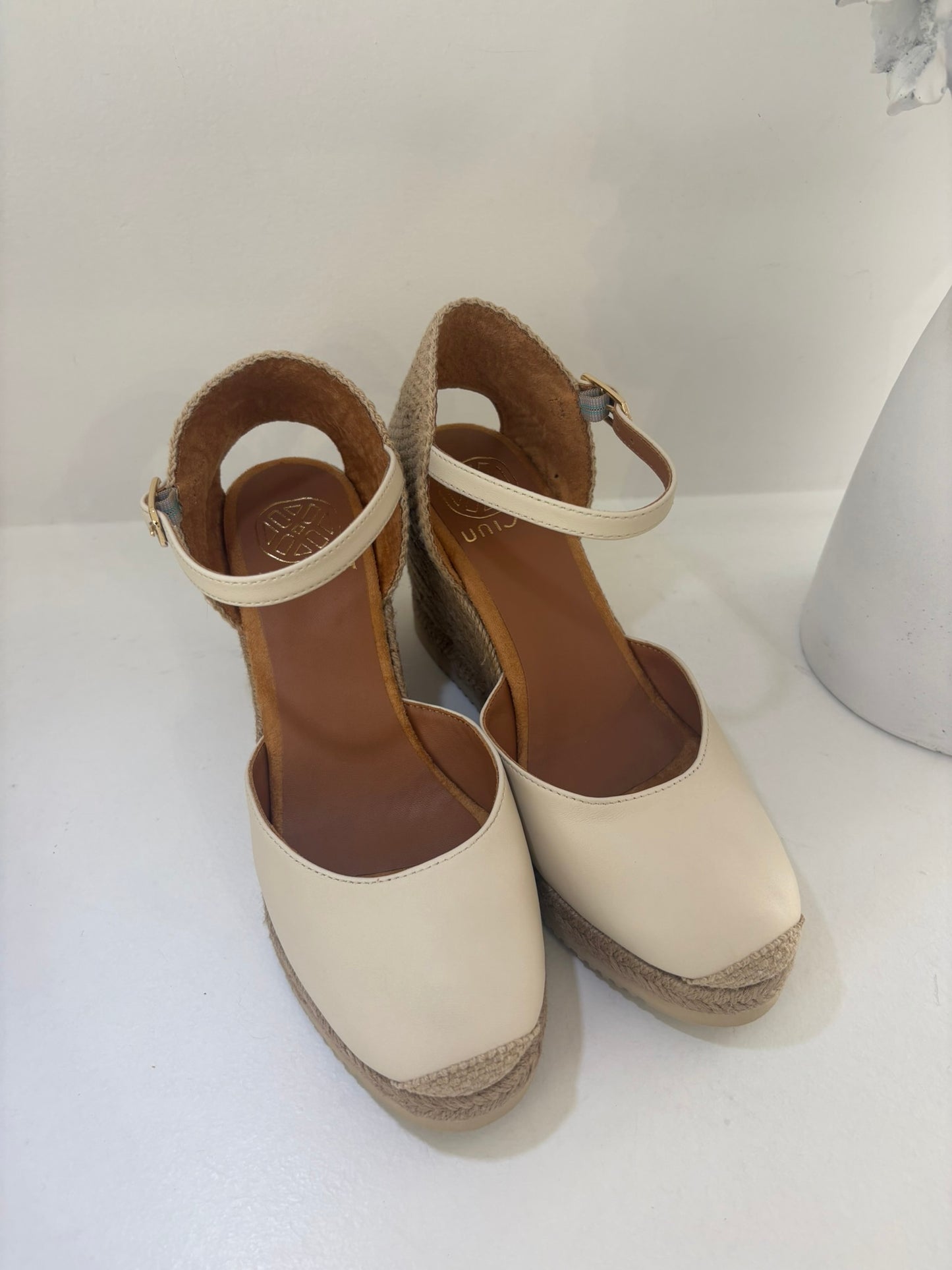 ESPADRILLAS UNISA IN VERA PELLE BURRO TACCO 8.5