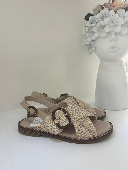 SANDALO CARMELA IN VERA PELLE INTRECECIATO