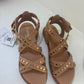 SANDALO CARMELA BORCHIE IN PELLE BEIGE