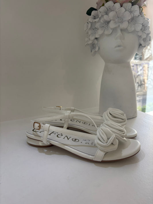 SANDALETTO CAFENOIR BIANCO FIORE