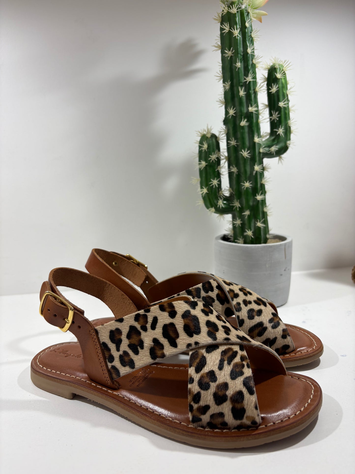 SANDALO L'ANGOLO DEL CUOIO LEOPARDATO